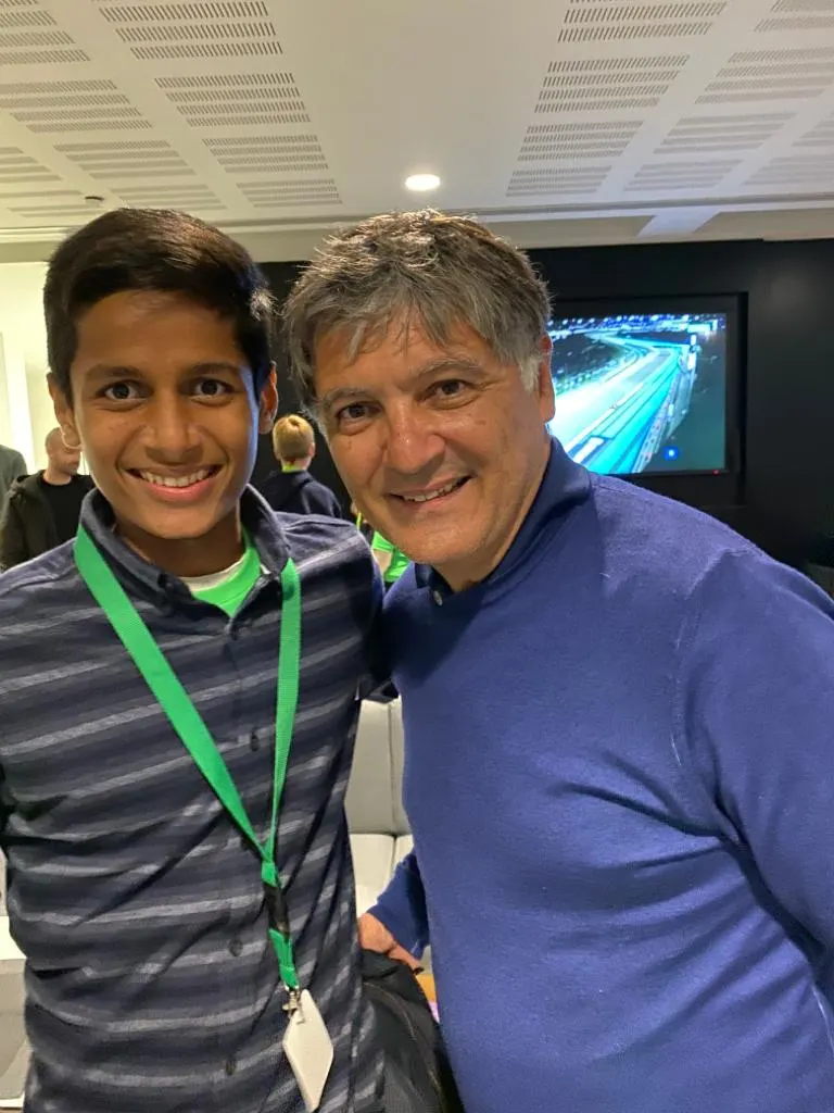 Agrim as a junior with Toni Nadal
